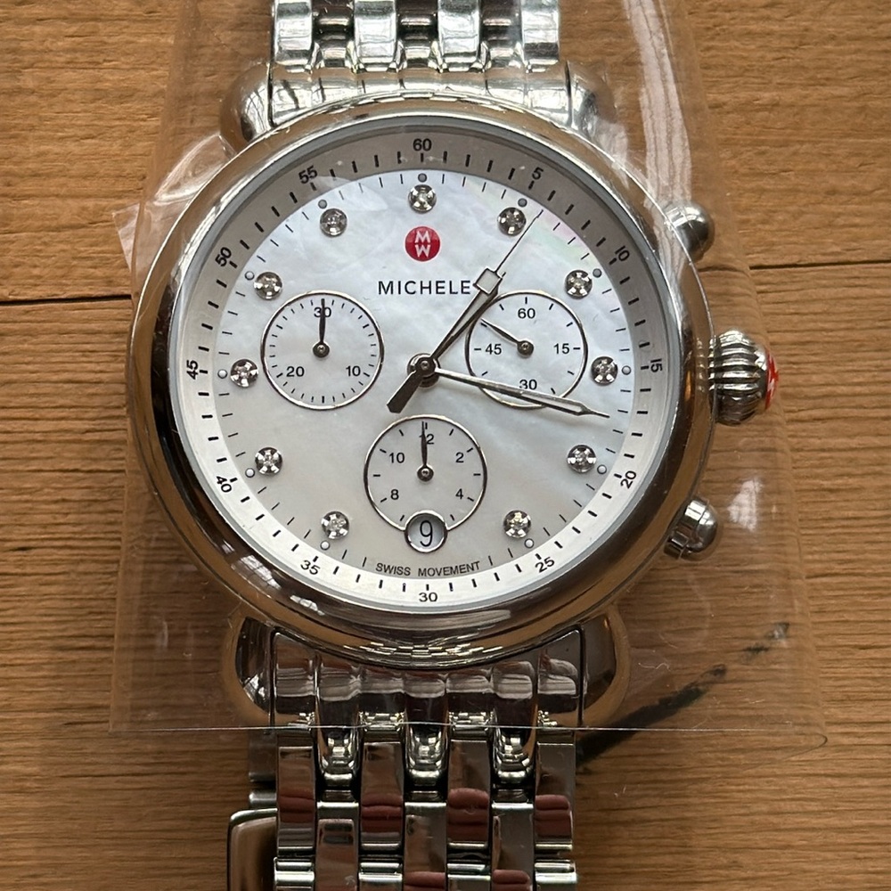 Michele CSX Diamond Markers Chrono Watch MWW03D000046 - MOP 39mm